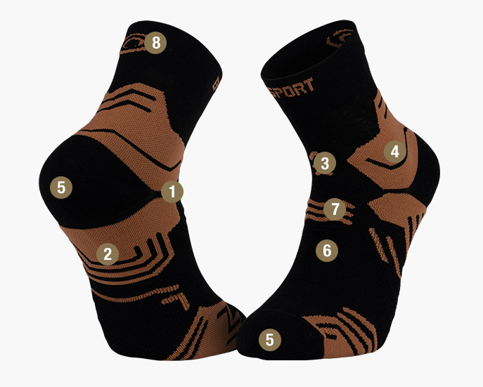 TREK GR black/brown sock